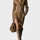Zelena | Midi-Suede kleita