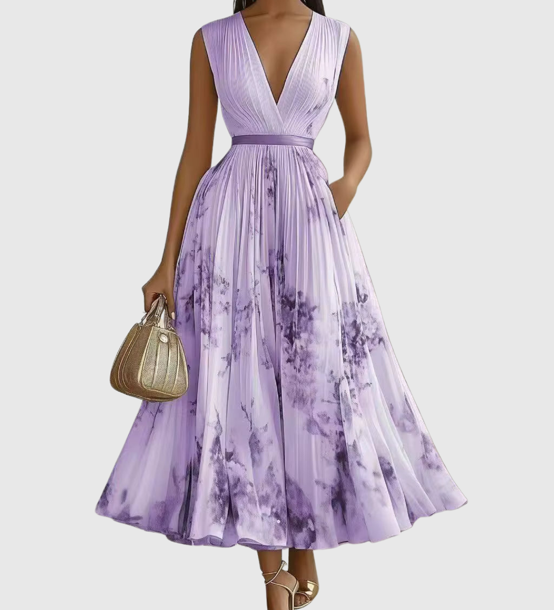 Siena | Elegants Plise Maxi Kleita