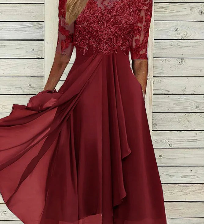 Puck | Eleganta Midi-kleita ar Mežģīnēm