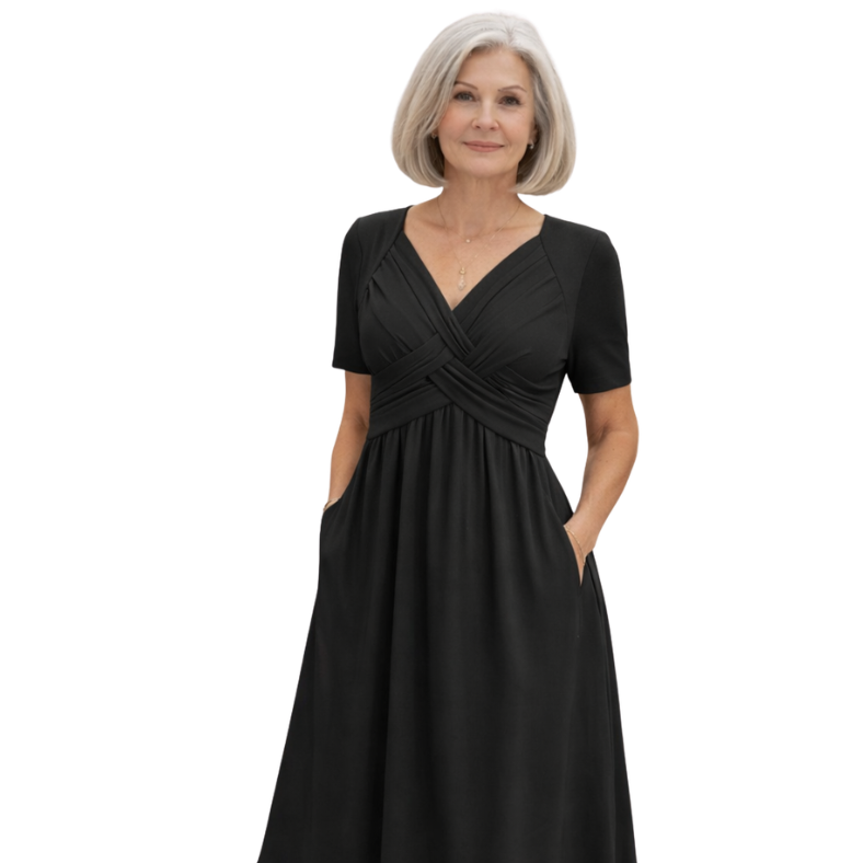 Eleganta Midi Kleita Ar Vēdera Kontroli