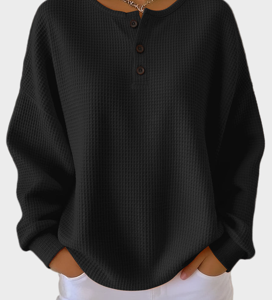 Anne - Vafļu auduma Henley krekls