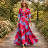 Fleur | Eleganta Ziedu Kleita Ar V-veida Kaklu