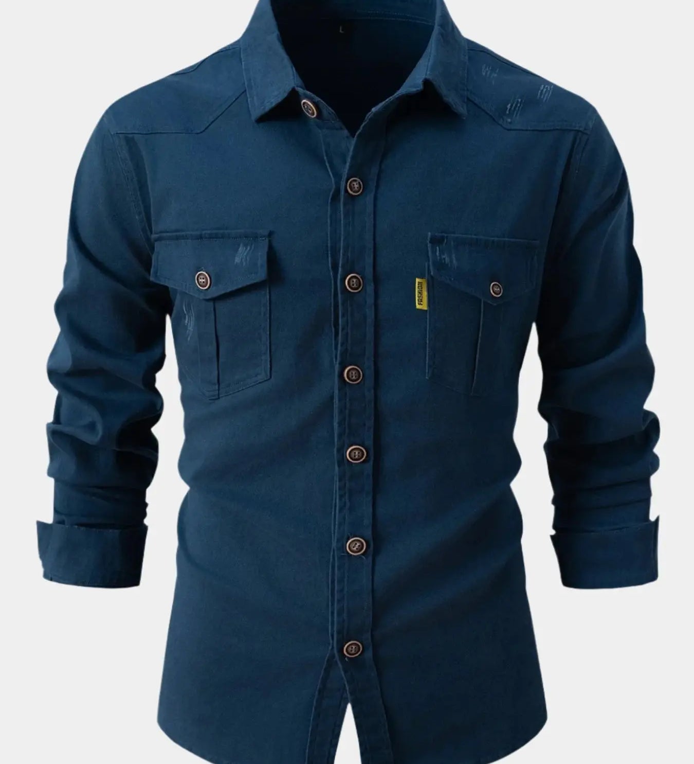 Denim maisījuma krekls - Pogas