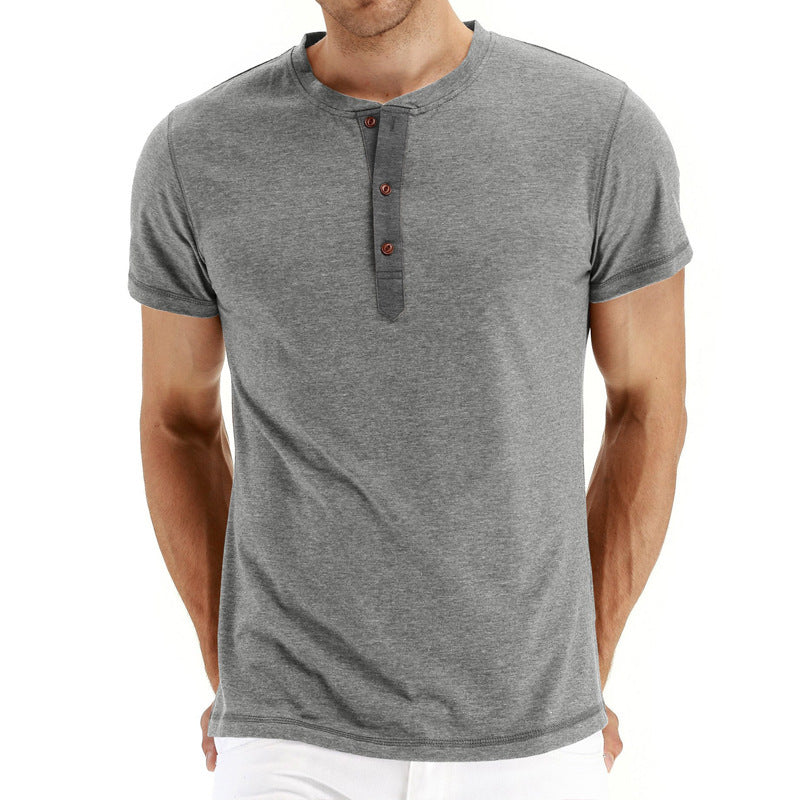 T-Krekls Henley - Mīksta Auduma Apkakle