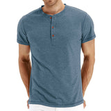 T-Krekls Henley - Mīksta Auduma Apkakle