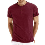 T-Krekls Henley - Mīksta Auduma Apkakle
