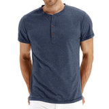 T-Krekls Henley - Mīksta Auduma Apkakle