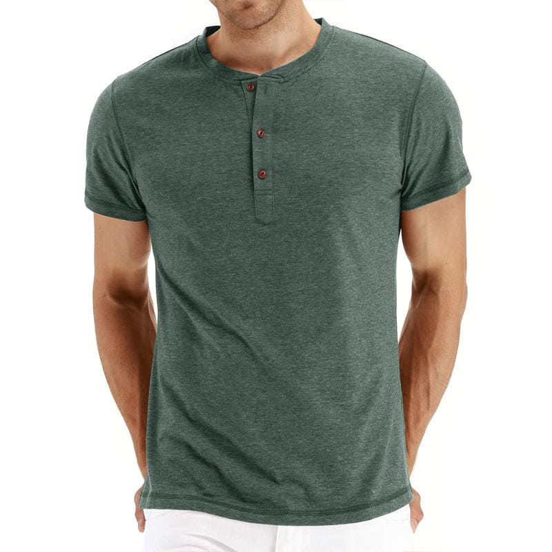 T-Krekls Henley - Mīksta Auduma Apkakle