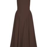 Sara - Midi kleita brūnā audumā