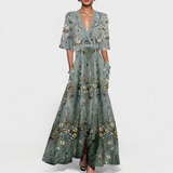 Rute - Elegants ziedu raksta maxi kleita