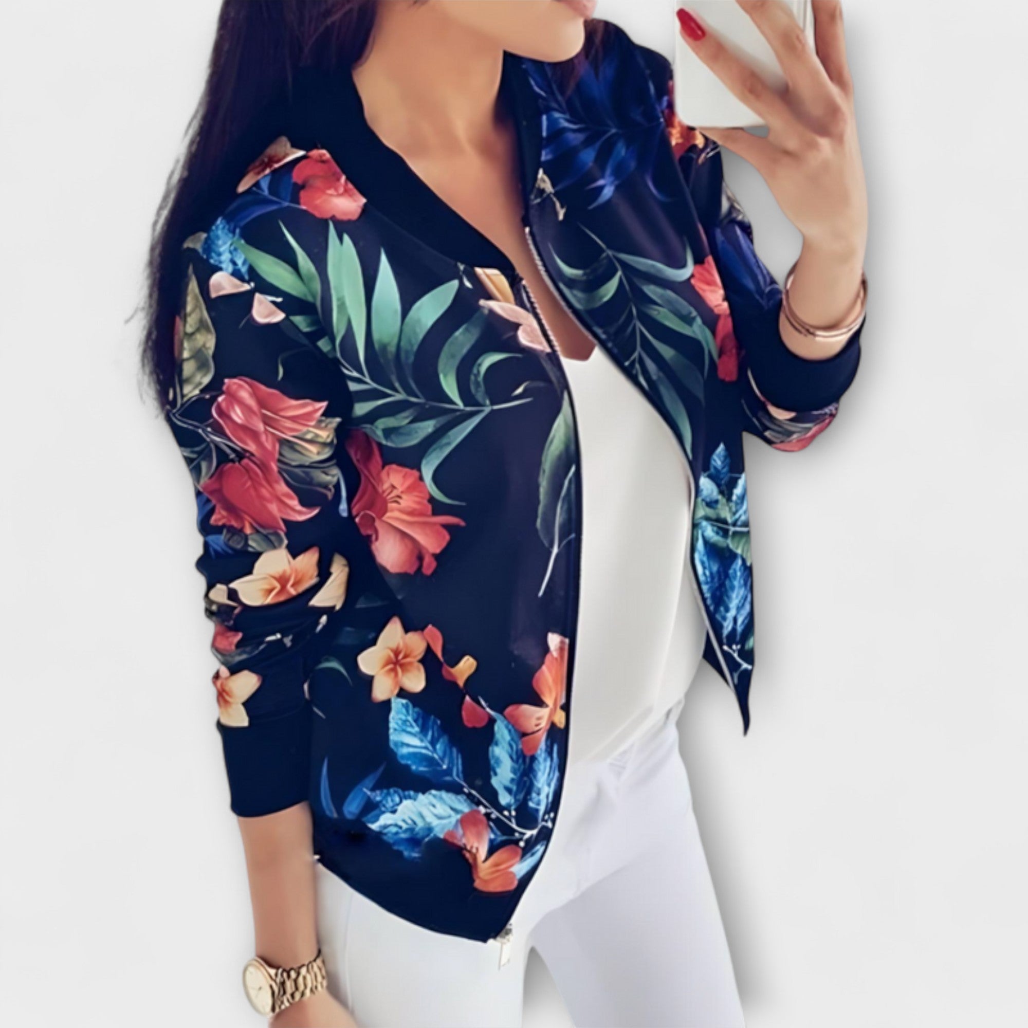 Andreia - Elegants ziedu bomber jakas